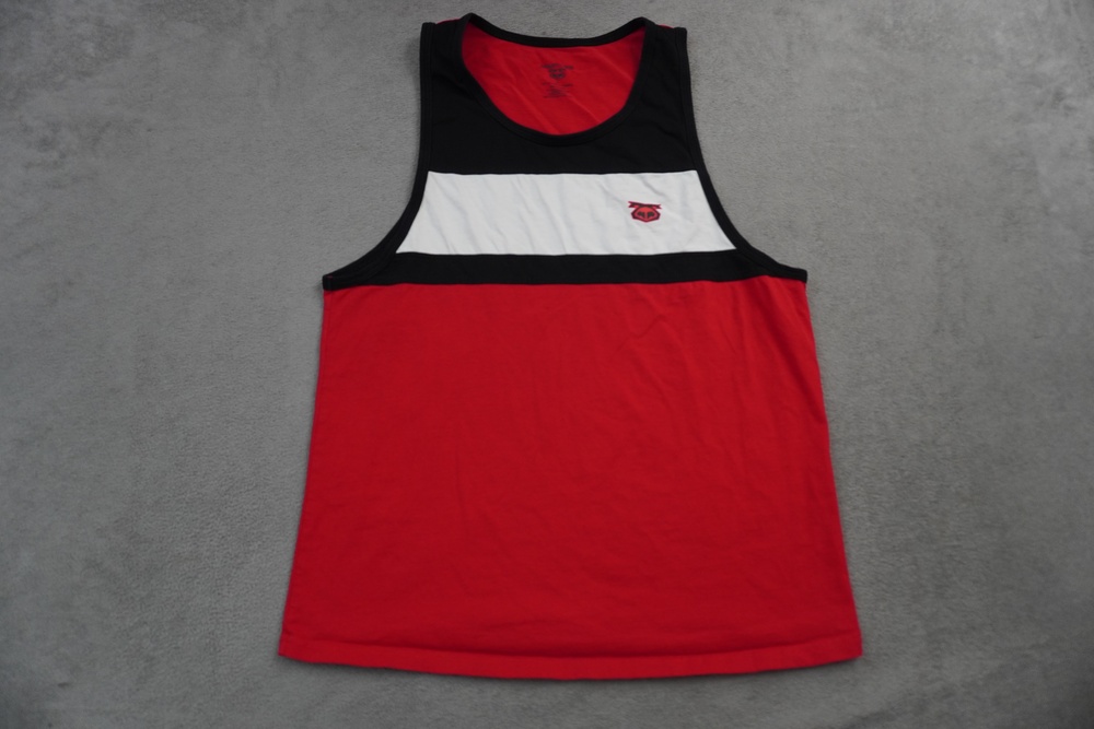 Nasty Pig Shirt Mens Large Red Black White Colorblock Tank Top Logo Graphic Tee